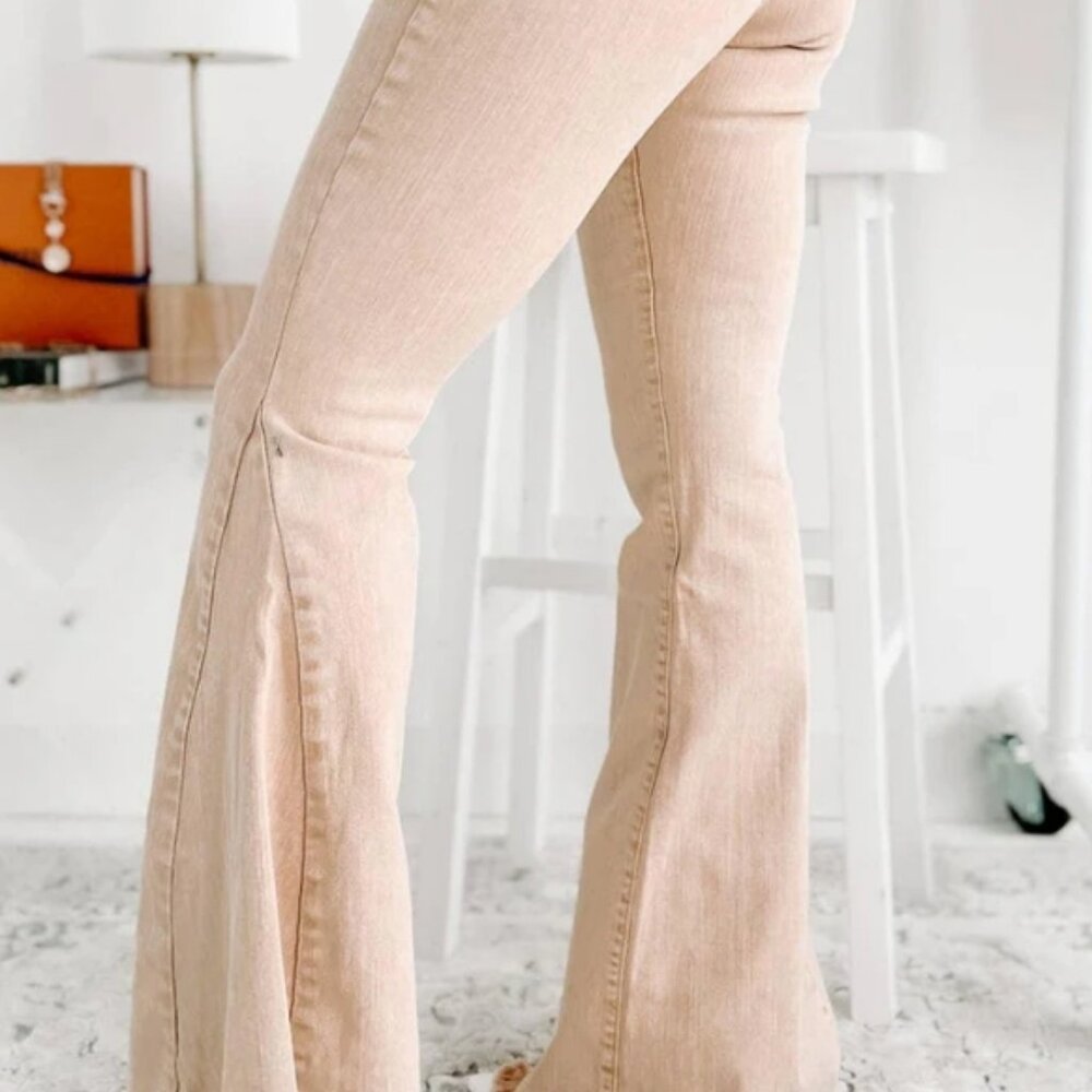 Khaki Flared Jeans